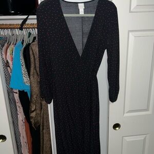 H&M Black Dress with Red Dots